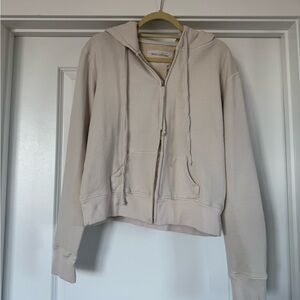 NWT- Nili Lotan Callie Zip Hoodie, size medium in Chalk Color.